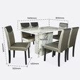 1.4M Rectangle Marble Dining Table Set MT-2828-EE + DC-161